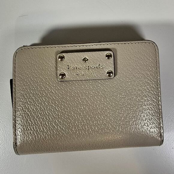 kate spade Handbags - kate spade Grey/Khaki Bi-fold Snap Wallet